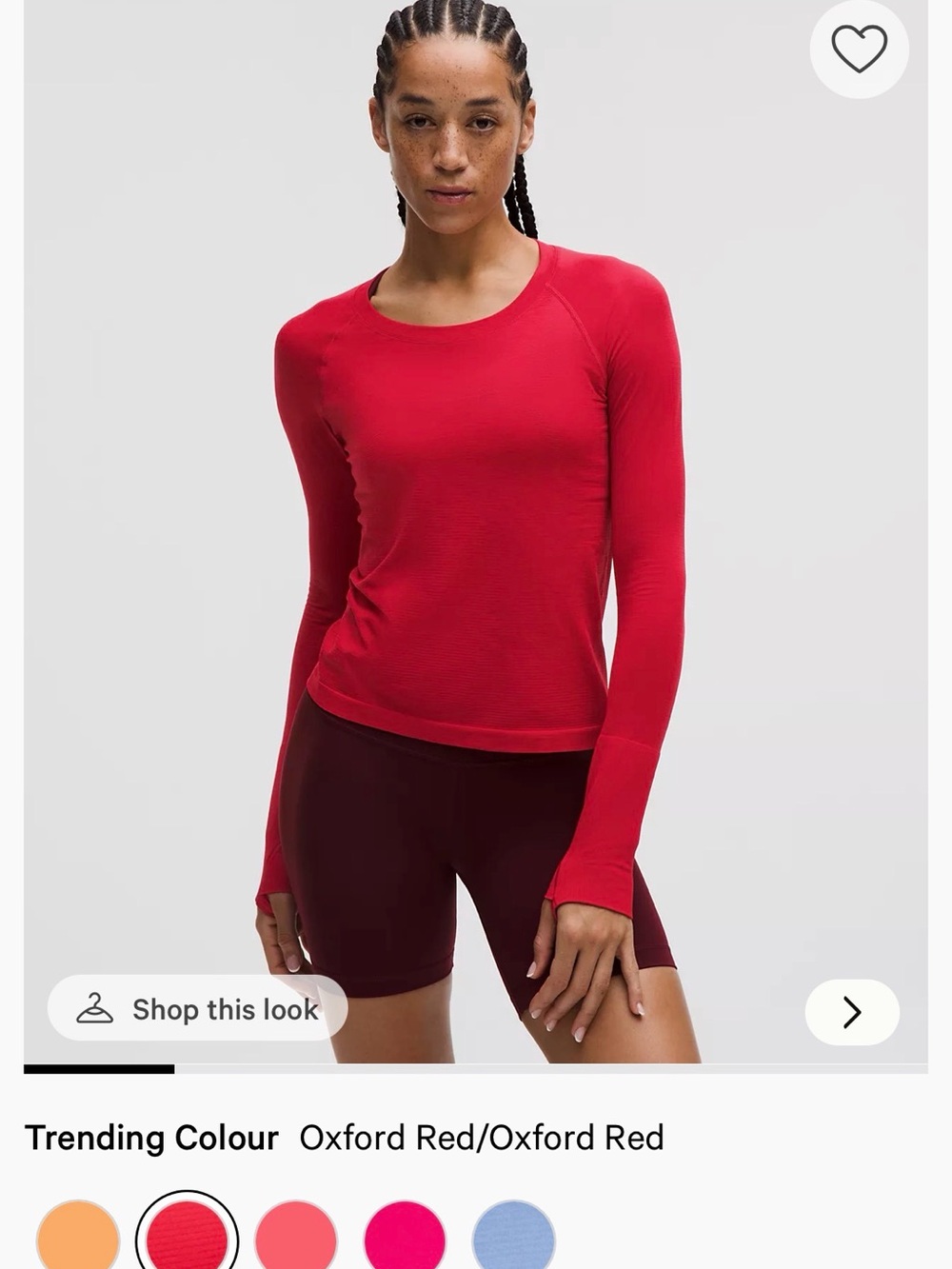 Lululemon swiftly Red Long-Sleeve Women's Top